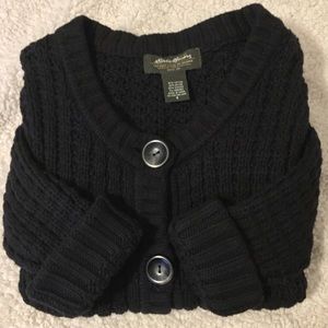 Eddie Bauer- Chunky black button up sweater